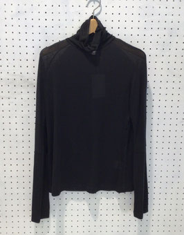 カシミヤシルクジャージハイネックTシャツ（black)