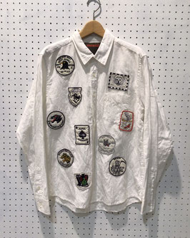ONE MADE　Vintage Wappen付シャツ（white)