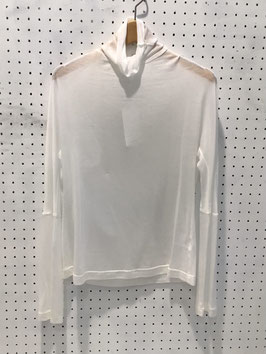カシミヤシルクジャージハイネックTシャツ（ivory)