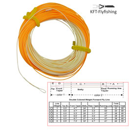 WF Fliegenschnur floating; Perception, bicolor , 2 Loops