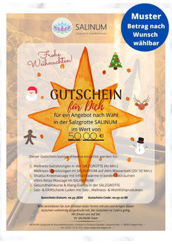 Wert-Gutschein zum Selbstdrucken: "Frohe Weihnachten" mit Stern - bunt