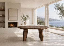 MESA DE COMEDOR MADERA RENDONDA