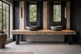 MUEBLES DE BAÑO DE MADERA A MEDIDA RÚSTICO