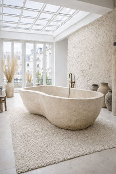 BAÑERA DE TRAVERTINO A MEDIDA