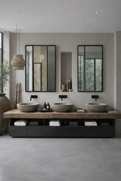 MUEBLES DE BAÑO DE MADERA RÚSTICO