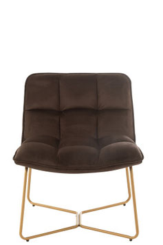 SILLA LOUNGE LISA TEXTIL METAL MARRÓN OSCURO