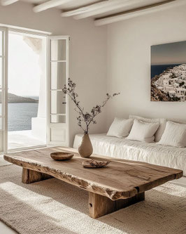 MESA DE CENTRO DE MADERA MACIZA | DISEÑO NATURAL Y ARTESANAL