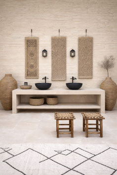 Mueble de baño de travertino a medida