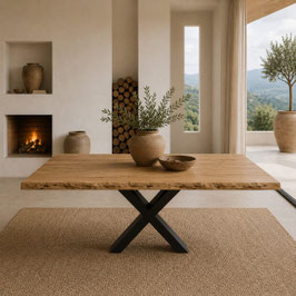 MESA DE COMEDOR RÚSTICA INDUSTRIAL