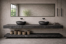 MUEBLE DE BAÑO A MEDIDA DE TRAVERTINO