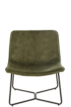 SILLA LOUNGE ISABEL METAL TEXTIL VERDE