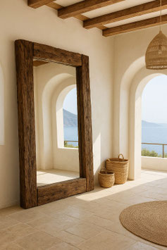 ESPEJO DE MADERA RÚSTICO PARA DECORACIÓN