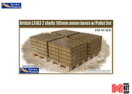 British L31A3 2 Shells 105mm Ammo Boxes w/Pallet Set