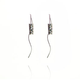 Rectangle night (White) - Earrings