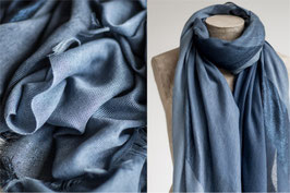 Blue And Silver Tonal Metallic Scarf