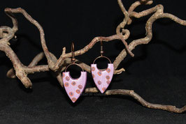 Pendants d'oreilles " Calissons parmes à pois"