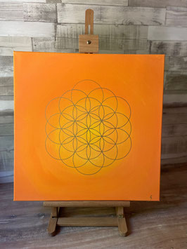 AKTION! Blume des Lebens, orange-gold, 30/17