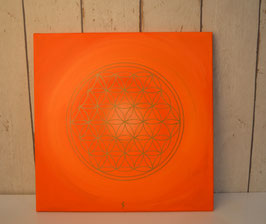 AKTION! Blume des Lebens, knallorange-gold 26/18