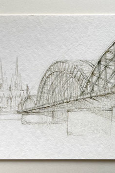 AURA DER ZEICHNUNG: ÜBERWÄLTIGENDE KÖLNER BRÜCKE