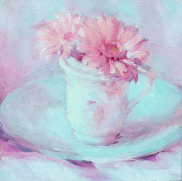 Daily Painting Original: Schöne Rosa Gerbera  für Ruheoase