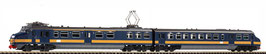 Piko N NS 1208 Benelux treinstel blauw met helder gele band, met front- en sluitverlichting en interieurverlichting