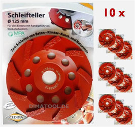 10x Ø125mm Schleifteller Set