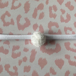 Newborn haarbandje wit met pompom