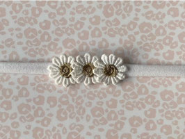 Newborn haarbandje wit met madeliefjes