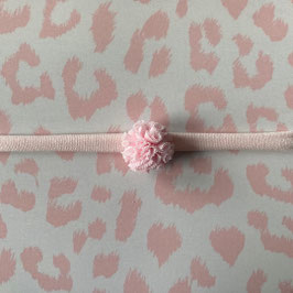 Newborn haarbandje rose met pompom