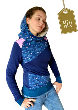 NEU ! Hoodie / Louise dunkelblau Regenwolken