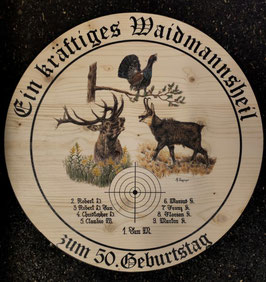 Schützenscheibe Hirsch/Gams/Auerhahn - 50cm