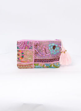 AR-610 Täschchen Recyceltes Sari - Candy Rosa