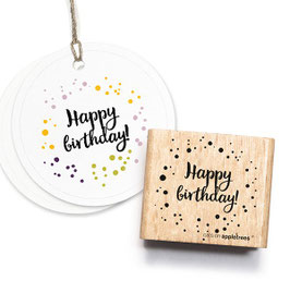 Typostempel "Happy Birthday"