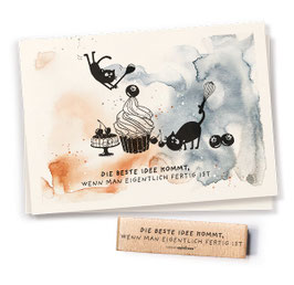 20116 Textstempel "die beste idee kommt, wenn man eigentlich fertig ist"