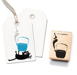 Stempel dampfende Teekanne