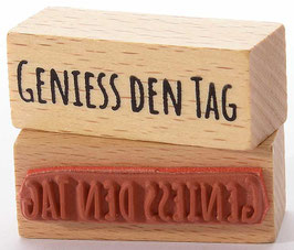 12204147 Textstempel Geniess den Tag