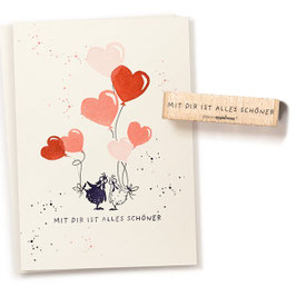20110 Textstempel "mit dir ist alles schöner"