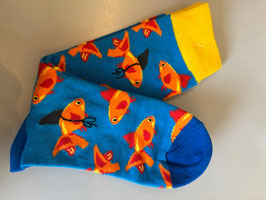 CHAUSSETTES 39-44 POISSONS ORANGE HOMME