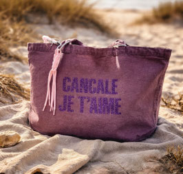 SAC VIOLET CANCALE JE T AIME + PAILLETTES