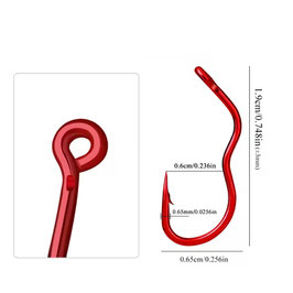 Red-Worm Haken rot Gr.8