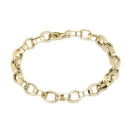 ZILVEREN SCHAKELARMBAND GOLD PLATED