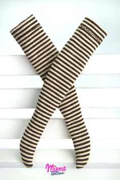 socks striped beige and brown / 21-75