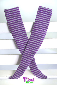 socks striped grey and purple / 21-74