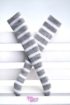 striped socks large grey and white striped / 21-96