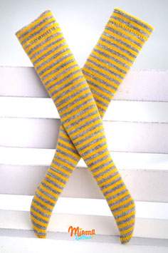 socks striped yellow and grey / 21-106