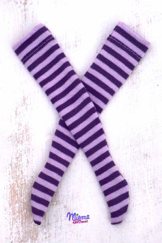 stockings striped 2 x violet / 21-83
