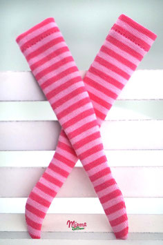 socks striped pink and pastel pink / 21-105