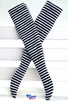 striped socks black / white / 21-29