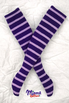 Socks striped dark lilac and pastel lilac / 21-122