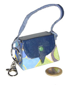 Tampon Tasche / Anhänger Mini blau grün